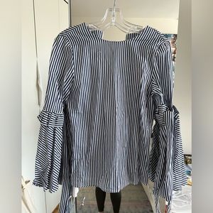 Blue and White Zara Blouse